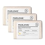 MARLOWE. No. 102 Body Scrub Soap 7 oz (3 Bars), Santal, Exfoliating Soap Bar with Shea Butter, Olive Oil & Green Tea Extracts, Cleanses, Smooths & Revitalizes Skin, Warm Amber, Spice & Citron Scent