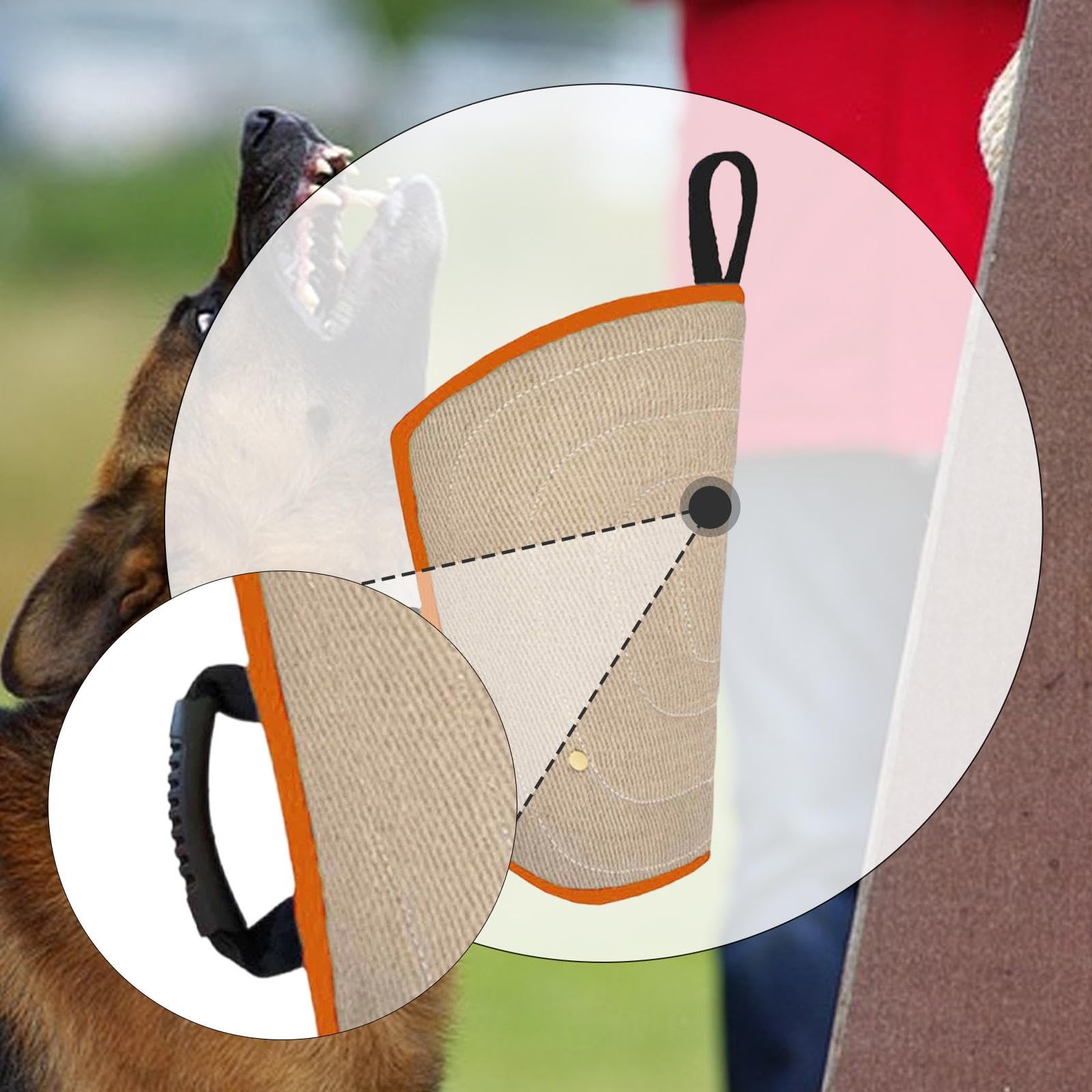 beißschutzhülle für Hunde, Trainingshülle, Hundezubehör für Militärhunde, beißschutz, Hundetrainingsspielzeug, Dickes Jute Canvas, Stabiler Griff, Orange