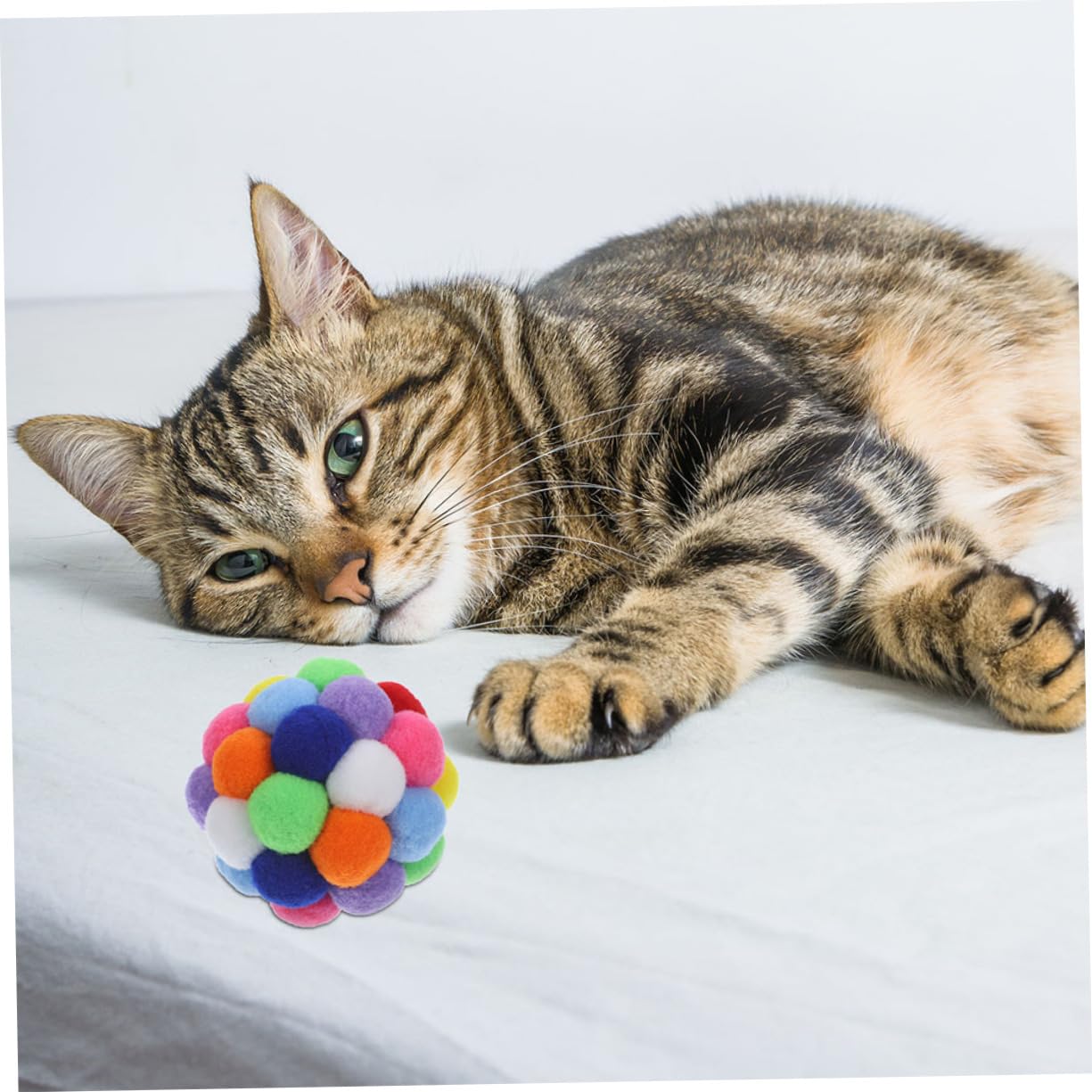 VANZACK 4pièces Balles Interactives pour Chat Et Chaton Griffoir avec Clochette Jouet De Balle pour Chat Intérieur