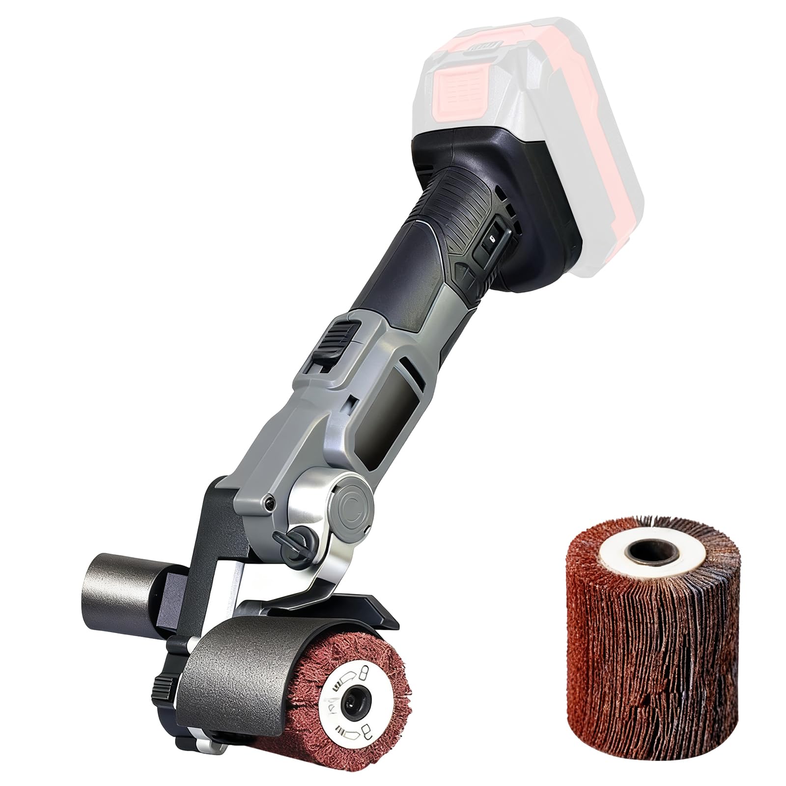 Spazzolatrice per Legno, Levigatrice a Spazzola Senza Fili da 800 W Compatibile con Makita da 20 V Levigatrice a Tamburo per Levigare e Lucidare Legno e Metallo