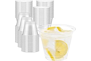 100 Pack 9 oz Clear Plastic Cups: Durable and Food-Safe for Parties and Events