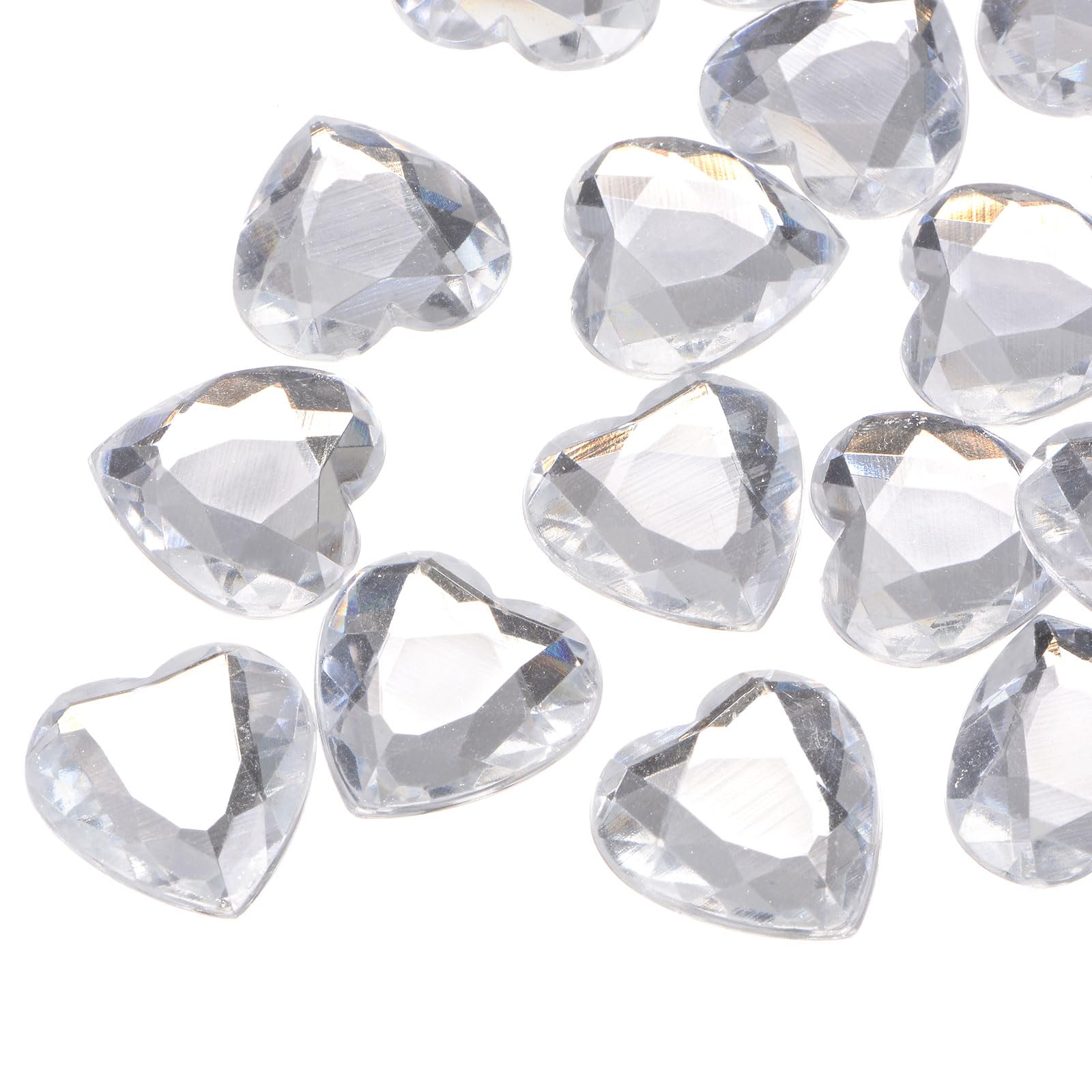 Strass En Forme De Cœur Acrylique - Lot De 20 Pièces - 25 Mm Rouge - Autocollants Pour DIY, Décoration, Bijoux - 6