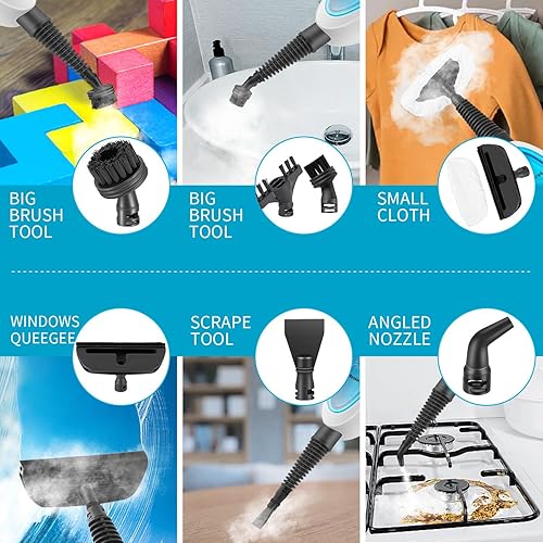 Miniatura 8 de Moolan Trapeador de vapor, 10 en 1, multiusos, potente vaporizador desmontable de vapor para madera, azulejos, laminado, limpieza de todos los pisos