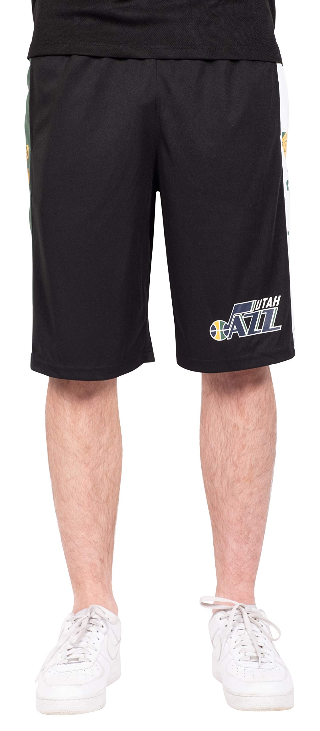 Ultra Game Men's NBA Poly Interlock Shorts - Officially Licensed, Breathable With Side Pockets