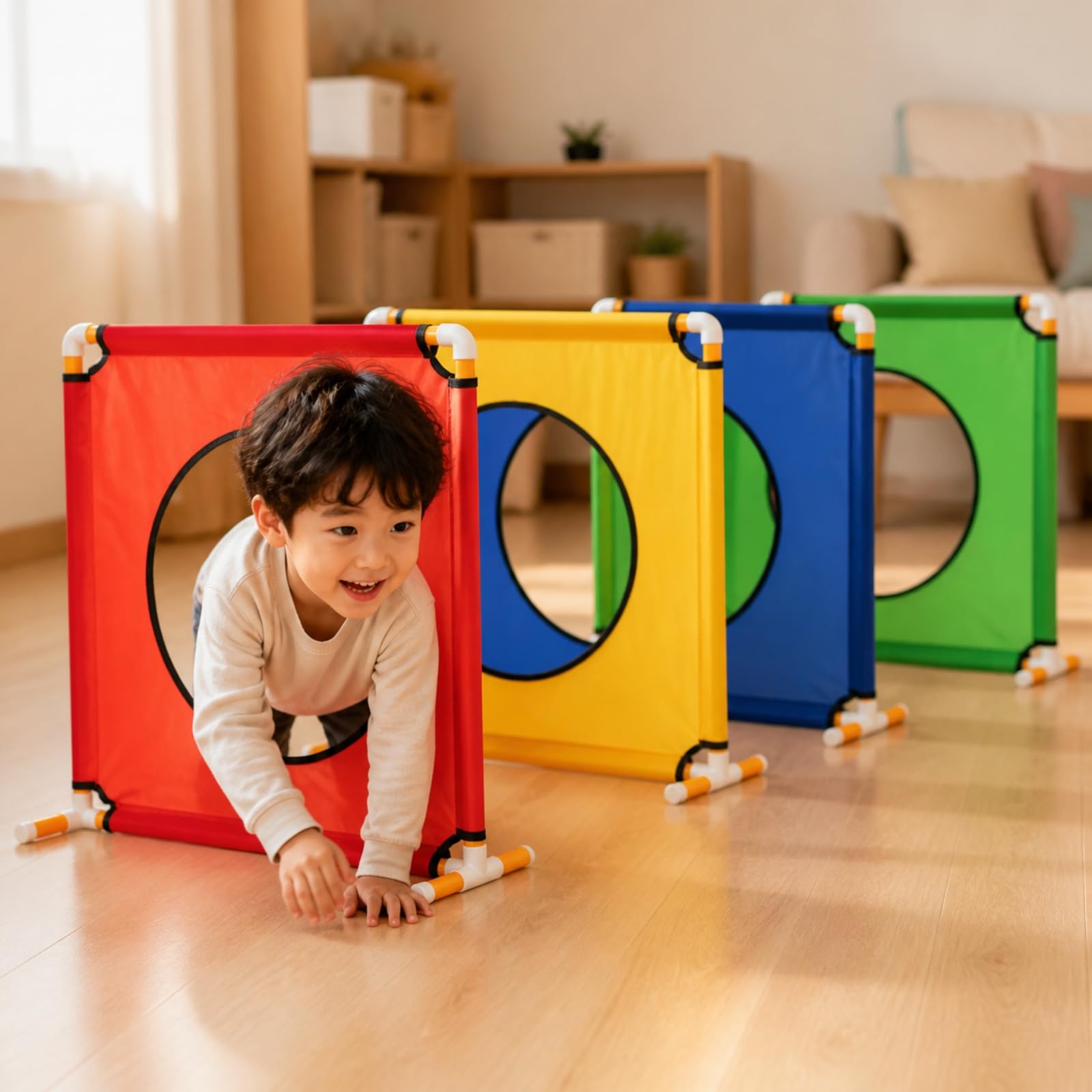 4 Pièces Panneau à Exploration Stable, Panneau Tunnel Jeu, Léger, J, pr École Maternelle, Enfants