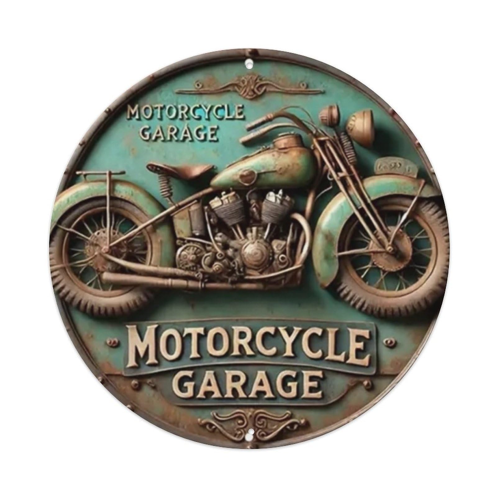Igtefte Vintage Motorcycle Rustic Tin Sign Style Home Bar Garden Wall Plaque Decor Metal Poster 8X8 Inch