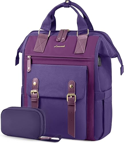 LOVEVOOK Mochila para laptop de 17 pulgadas para mujer, mochila de trabajo para profesores, mochila de viaje impermeable, bolsa de enfermera, bolsa