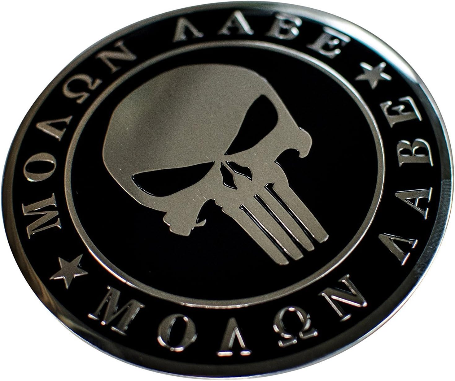 Riley ExpressALUMINUM 2nd Amendment Decal Sticker Bumper Molon Labe Right To Bear Arms NRA (Dome Shape)