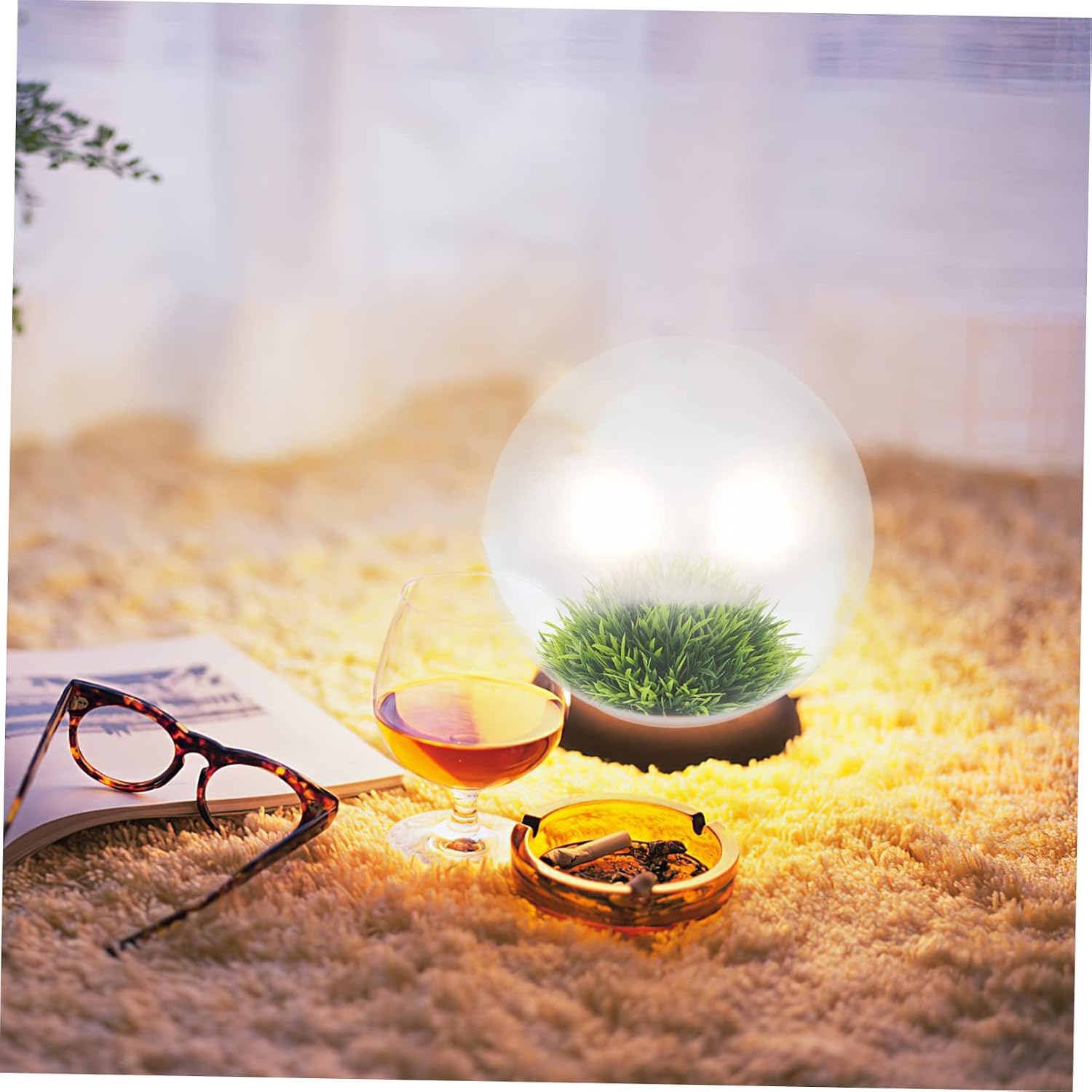 2pcs Glass Dome Immortal Flower Display Cover Dust Cloche for Decor Elegant Desktop Decoration for Preserved Flowers and Craft Arrangements