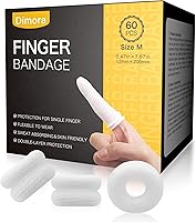 Vista 1 de Dimora Dediles, Paquete de 60 (Tamaño Mediano) Protectores de Dedos, Vendajes Transpirables para el Cuidado de Heridas, Mangas Elásticas para Blanco