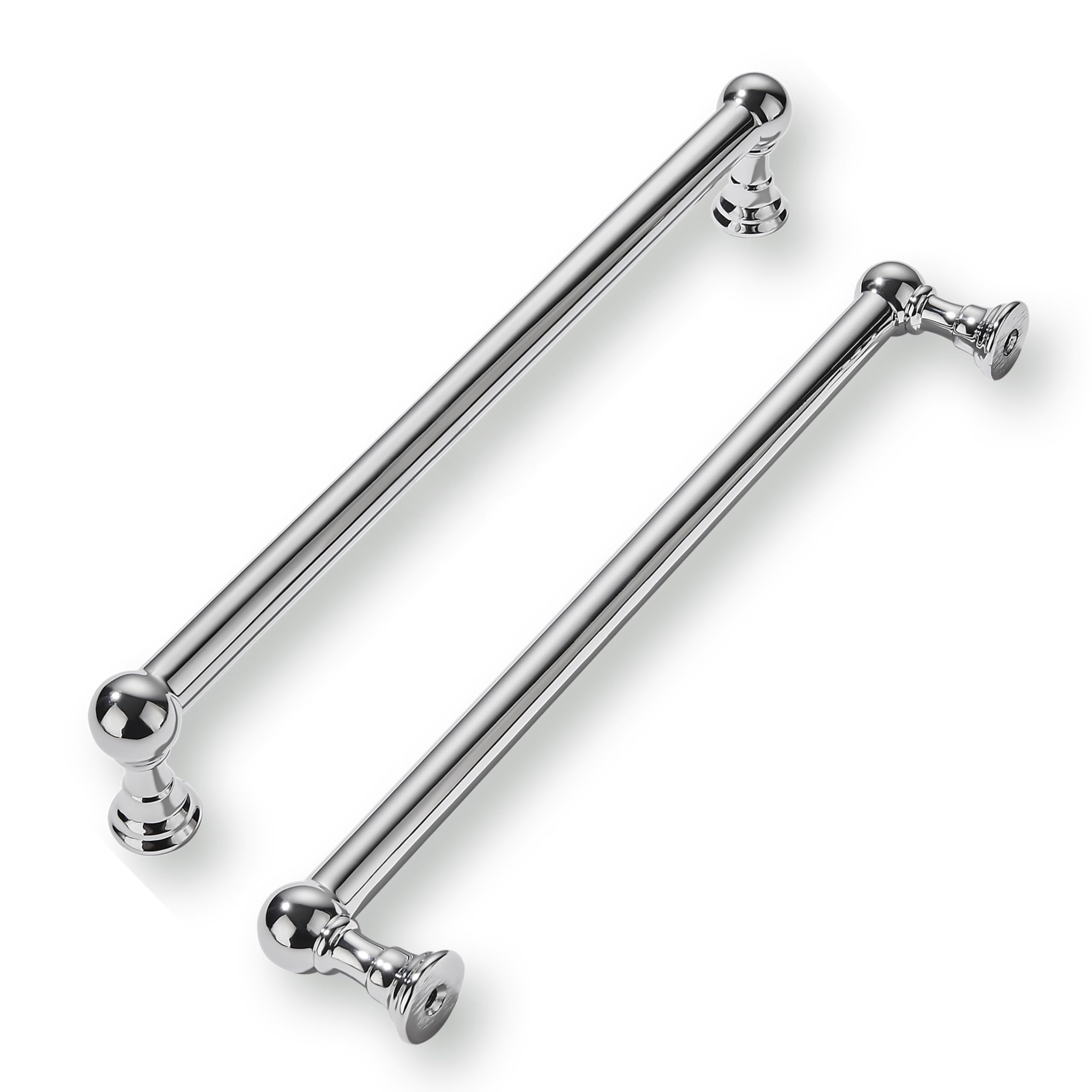 khtumeware 10 Pack 10 Inch Hole Center Polished Chrome Cabinet Pulls Heavy Duty Solid Cabinet Handles cabinets Dressers Kitchens Handles Bathroom cabinets
