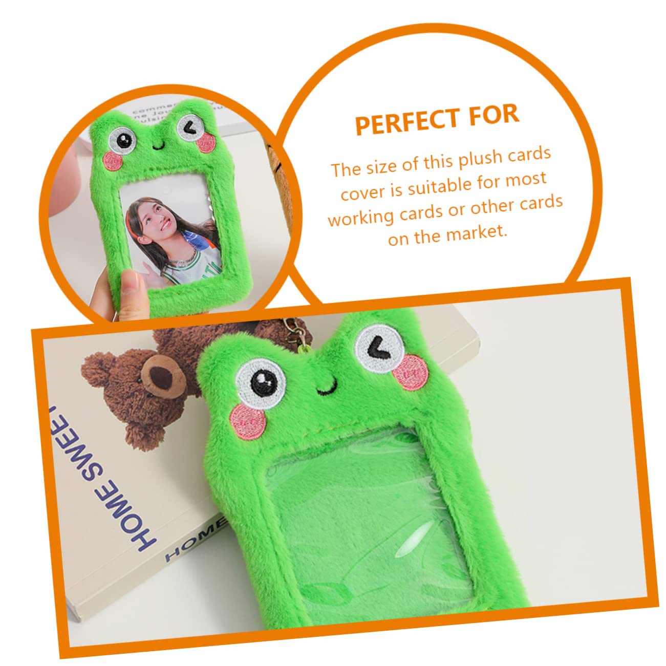Gadpiparty Porte-carte en Peluche Vert pour Étudiants, Pochette de Carte Visible et Protectrice Design Indépendant, pour Cartes de Bus Identité