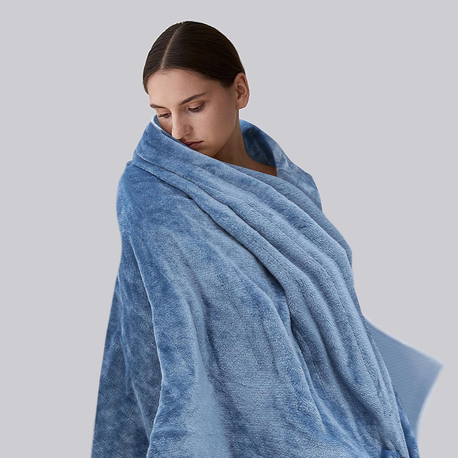 Magshion Electric Heated Throw Blanket, 3 Heat Settings & 4H Auto Shut Off, Machine Washable Soft Flannel Heating Blanket for Home Office, Gifts for Women, Men, Mom, Dad (45" x 60", Sky Blue)