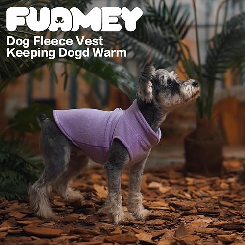 Miniatura 9 de FUAMEY Chaleco de forro polar para perro, sudadera cálida y elástica para cachorros, abrigo de cuello alto, chaqueta de invierno para perro con