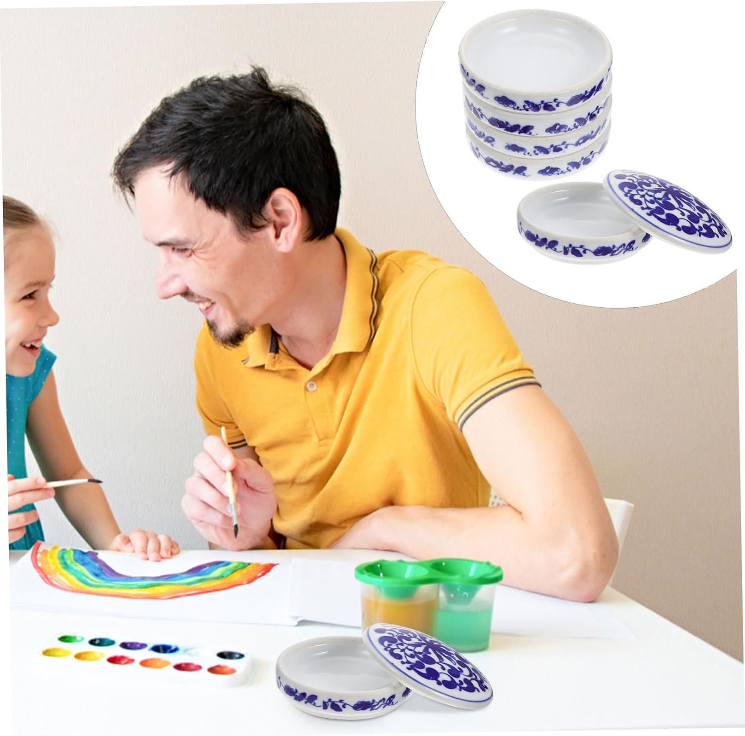 Housoutil 1set Boys and Girls Paint Mixing Palette Trays Lightweight Portable Watercolor Pigment Mixing Plates Art Accessory for Fun Painting Activities