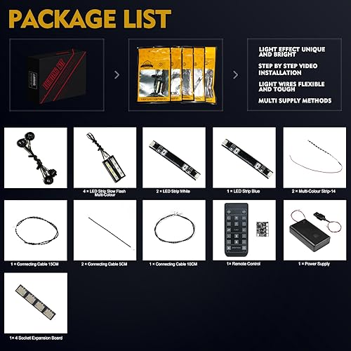 Miniatura 3 de VONADO Kit de luz LED compatible con Lego Bugatti Bolide Agile Blue, iluminación de control remoto compatible con Lego Bugatti 42162 juego de