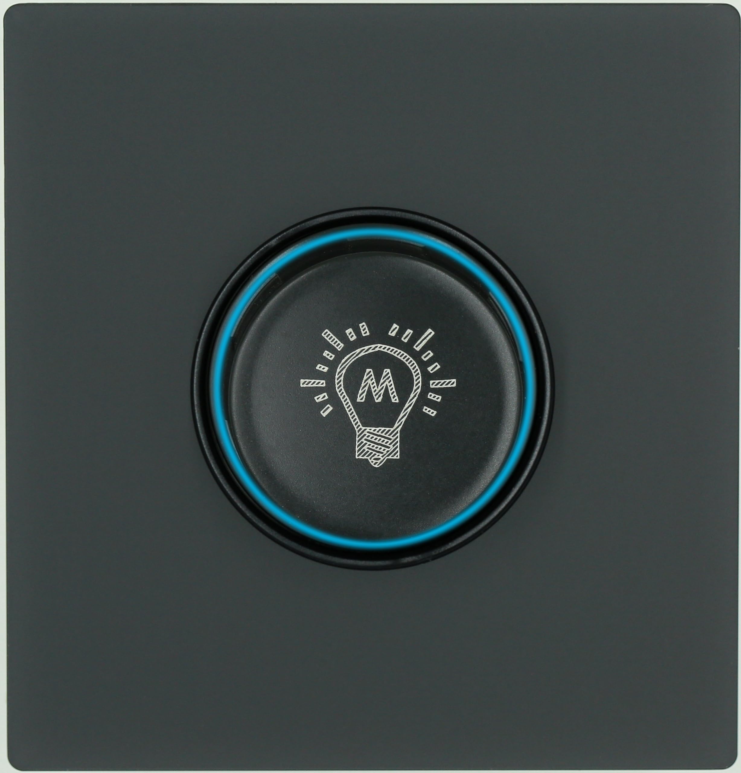 MEI JIA Light Dimmer Switch Matt Black Skin Texture acrylic glass panel Wall Point Switch Push Button Light Switches with LED Indicator, UK Standard Wall Power Swich soket (Light Dimmer Switch)