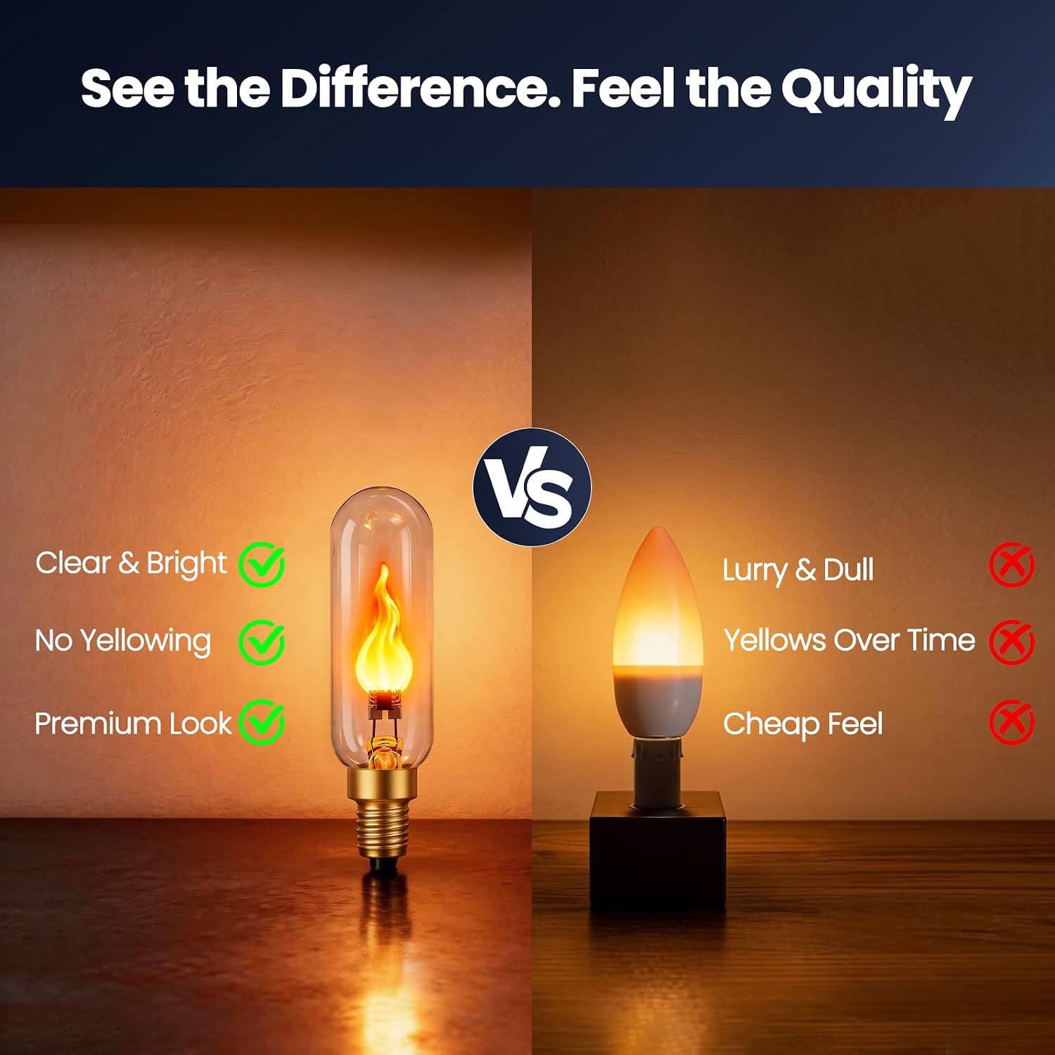 Vicstone E12 Flame Light Bulbs, Flickering Fire LED Bulb, Flame Bulb for Indoor Outdoor Halloween Christmas Decorations, Candelabra Chandelier Lantern Porch Patio Lamp Replacement, 6