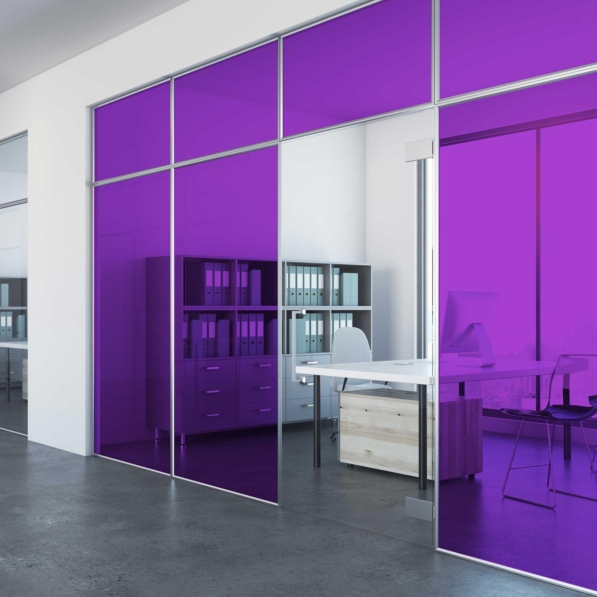 Abode Window Films Purple Transparent Stained Glass Window Film 50Cm X 100Cm, Pvc Self-Adhesive Decorative Window Film, Uv Glass Protection & Easy Application
