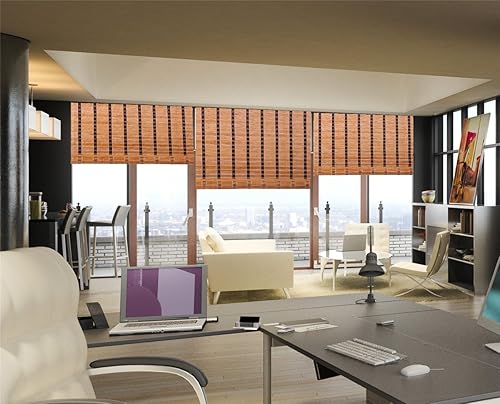 Miniatura 4 de Persiana enrollable de bambú natural WB-SUN318 (24 x 72 pulgadas)