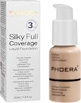 PHOERA Foundation,PHOERA Foundation Makeup for Women, PHOERA Full Coverage Foundation,30ml PHOERA 24HR Matte Oil Control Concealer (102- Nude)