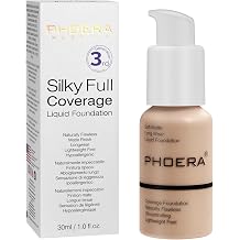 PHOERA Foundation, PHOERA Matte Liquid Foundation,PHOERA Makeup for Women, PHOERA Foundation Full Coverage Concealer, 30ml 24HR Matte Oil Control Concealer (102- Nude)
