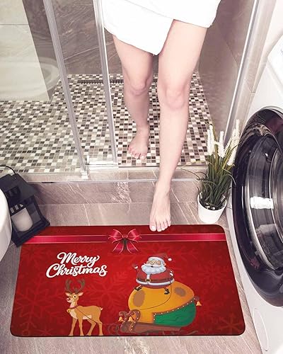 Miniatura 6 de Tapete de baño de Navidad para bañera, antideslizante, de secado rápido y absorbente, tierra de diatomeas, fregadero de cocina, ducha, tapete
