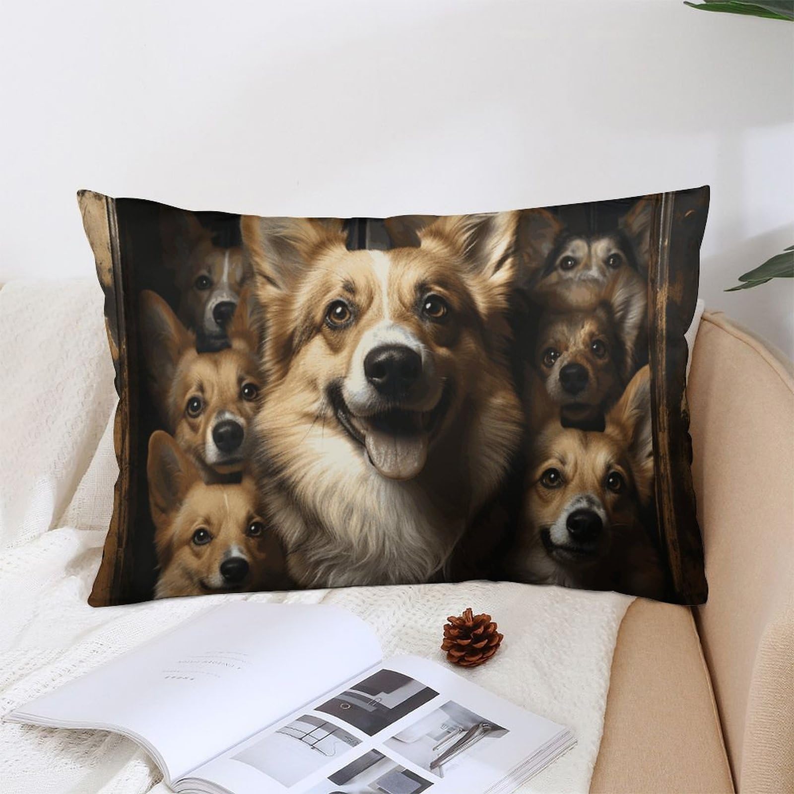 NTVOWPZO Decoration Throw Pillow Covers 12 "x20 Pillowcases Covers Corgi Pictures Soft Pillowcases Modern Farmhouse Home Decor Sofa Cushions Covers for Couch Bed Living Room
