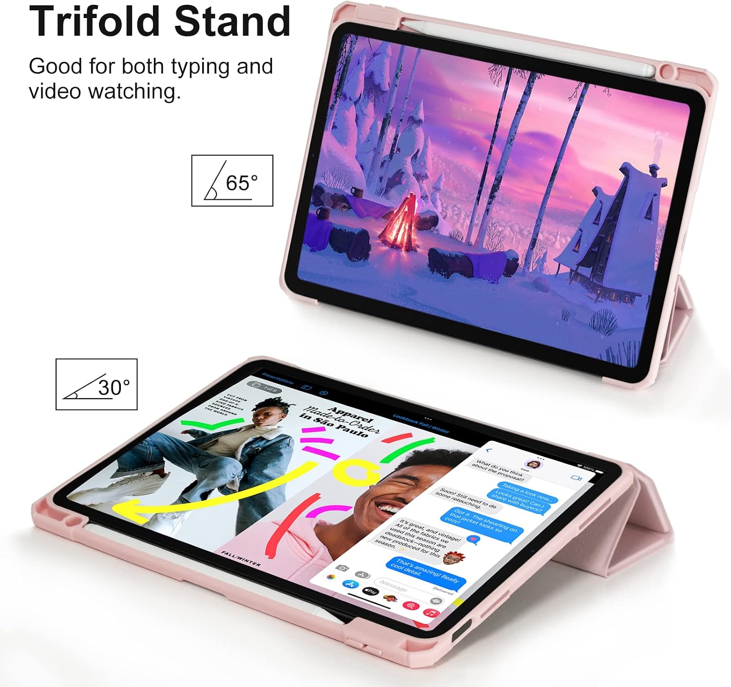 CoBak Case for New iPad 10th Generation 10.9 Inch 2022 - Shockproof Cover with Clear Transparent Back Shell with Pencil Holder, Auto Sleep/Wake Cover