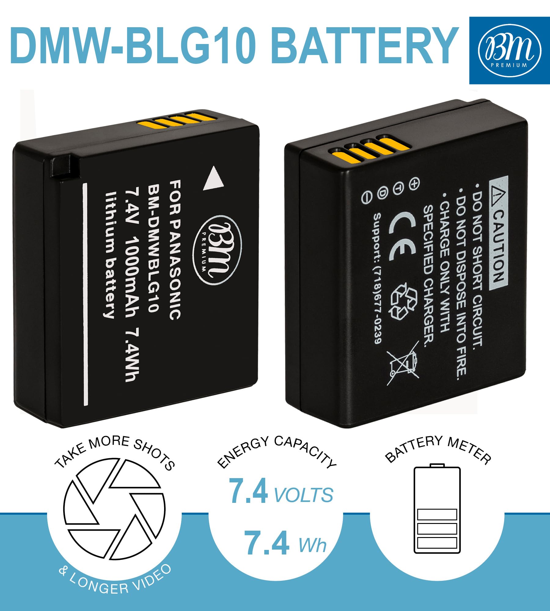 Amazon.com: BM 2 DMW-BLG10 電池和充電器,適用於Panasonic Lumix DC