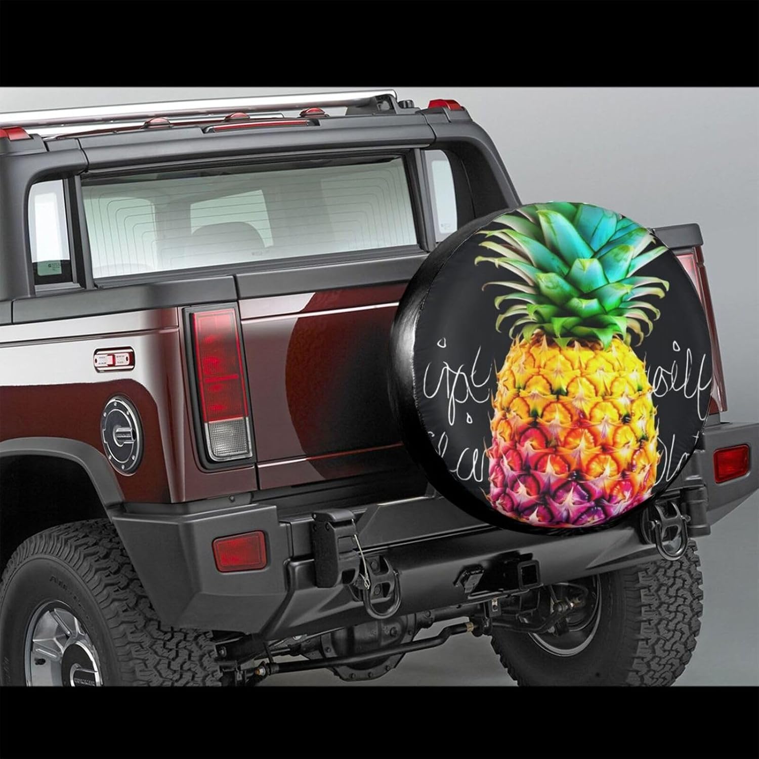 Spare Tire Cover 16 Inch, Waterproof Dust-Proof Universal Wheel Protectors Colorful Fruit Pineapple Camper Tire Cover Fit for Rv Trailer Truck SUV Travel Trailer Accessories image 2