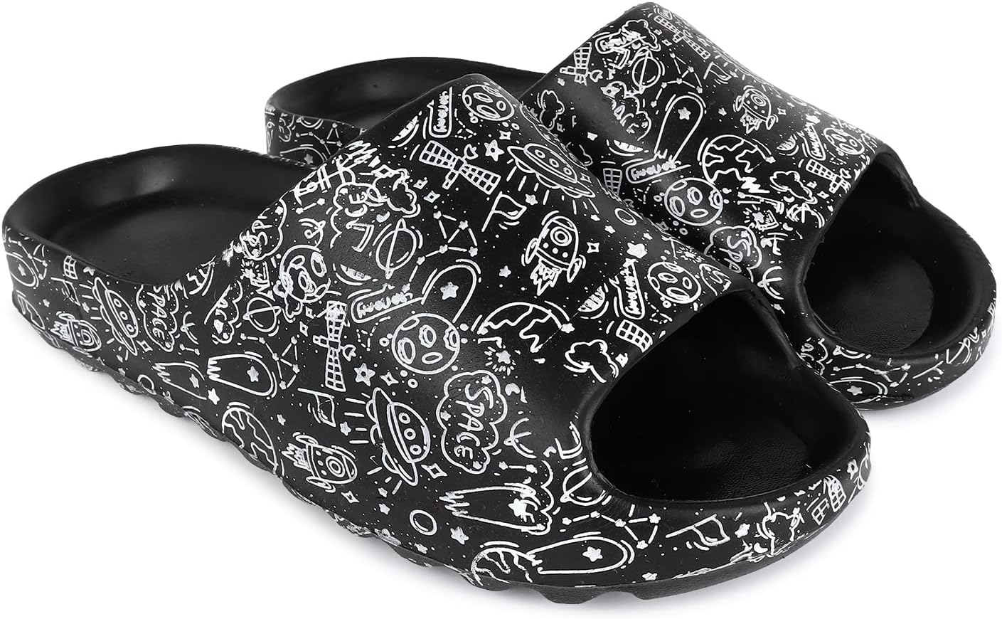 Pampy AngelZig Zag All SpaceMen's Flip Flops Slides Back Open Household Comfortable Slippers