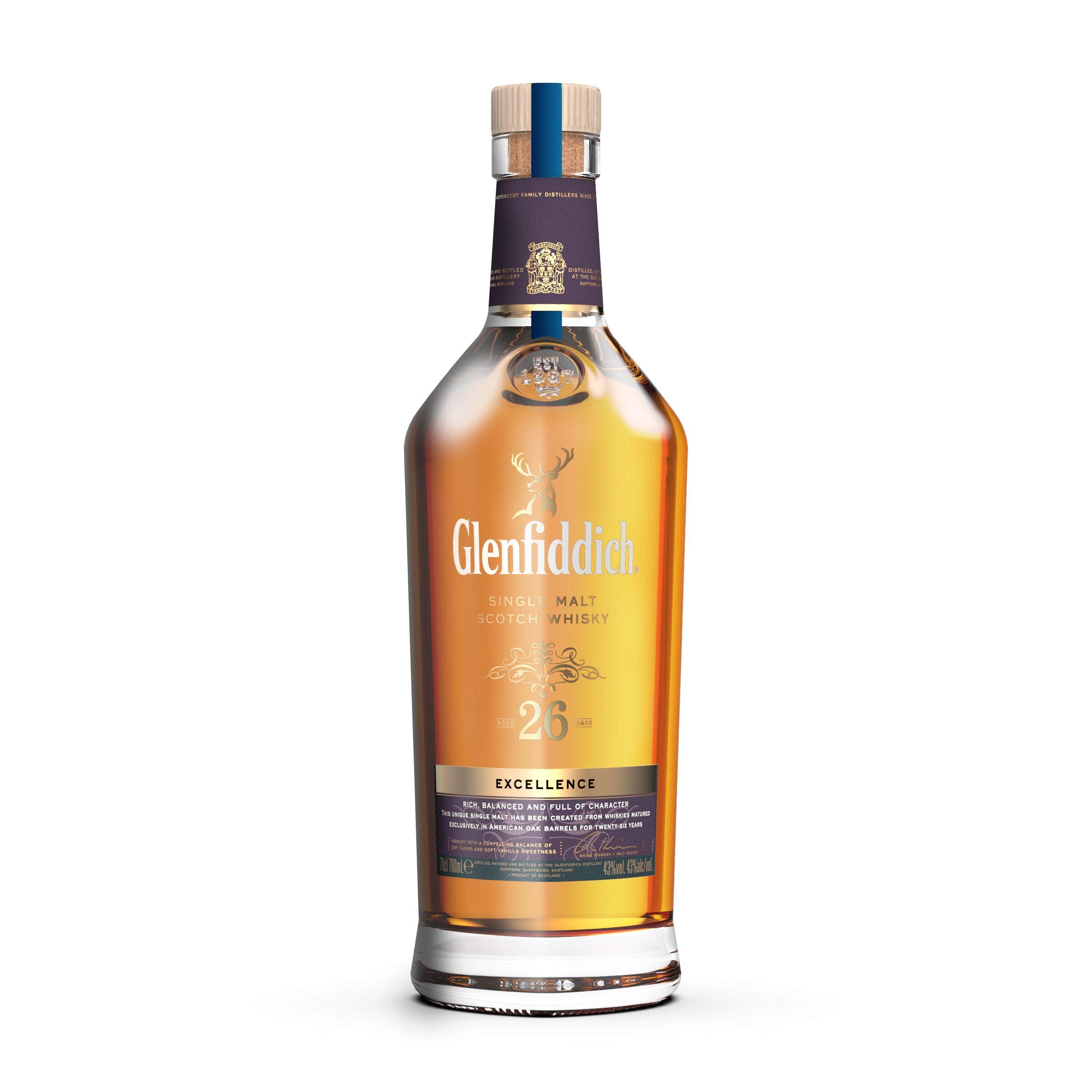 Whisky Glenfiddich 26 anos Excellence Glenfiddich Sabor 700 ml