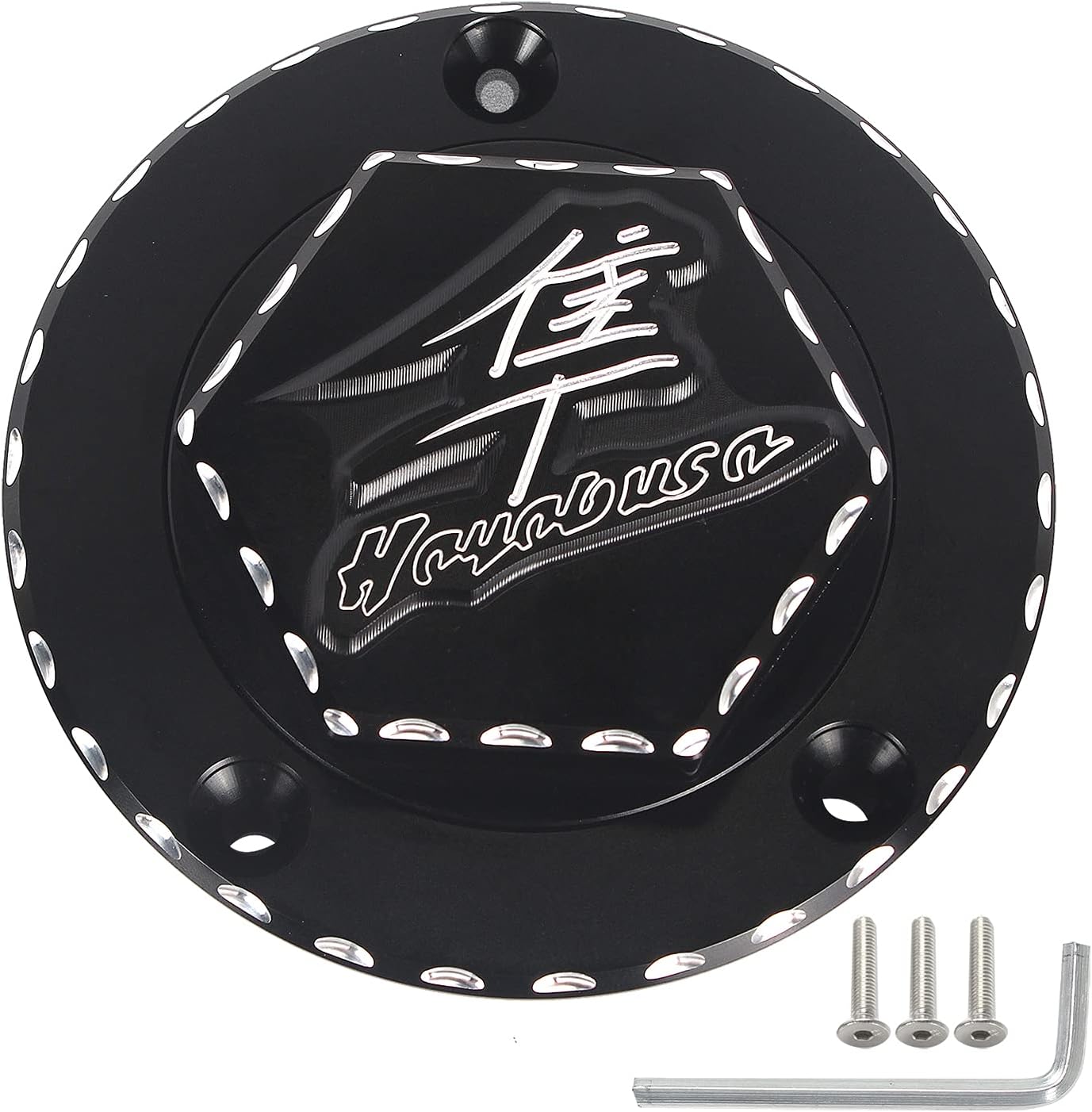 Fuel Tank Gas Cap,Made of Aluminum Alloy Compatible with Suzuki Hayabusa GSX1300R 2008-2020 (Black)