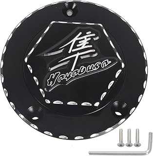 Fuel Tank Gas Cap Cover Compatible with Suzuki Hayabusa GSX1300R 2008-2020, Made of Aluminum Alloy (Black)