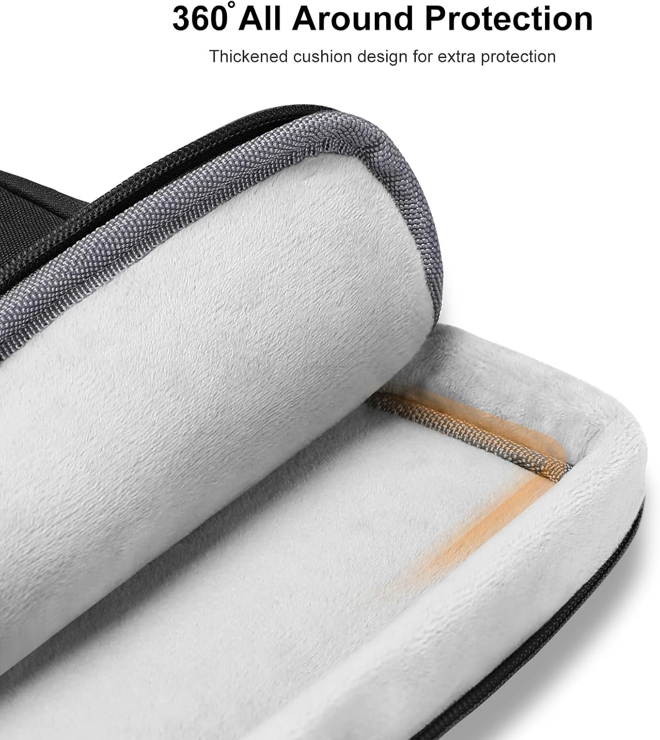 MOSISO 12.9 inch 360 Protective Tablet Sleeve Compatible with iPad Pro 13 M4 & iPad Air 13 M3 M2, iPad Pro 12.9 M2 M1 6/5th, Carrying Case with Front 2 Raised Rectangles & Vertical Pockets, Black