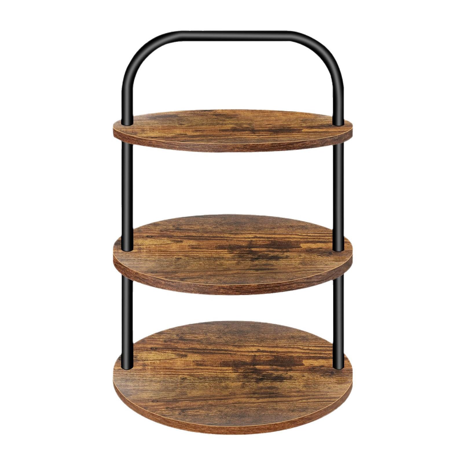 Zeiwohndc Multicolor Sturdy Wood Cupcake Stand Easy Assembly Multipurpose Serving Tray For Parties Wood Cupcake Stand