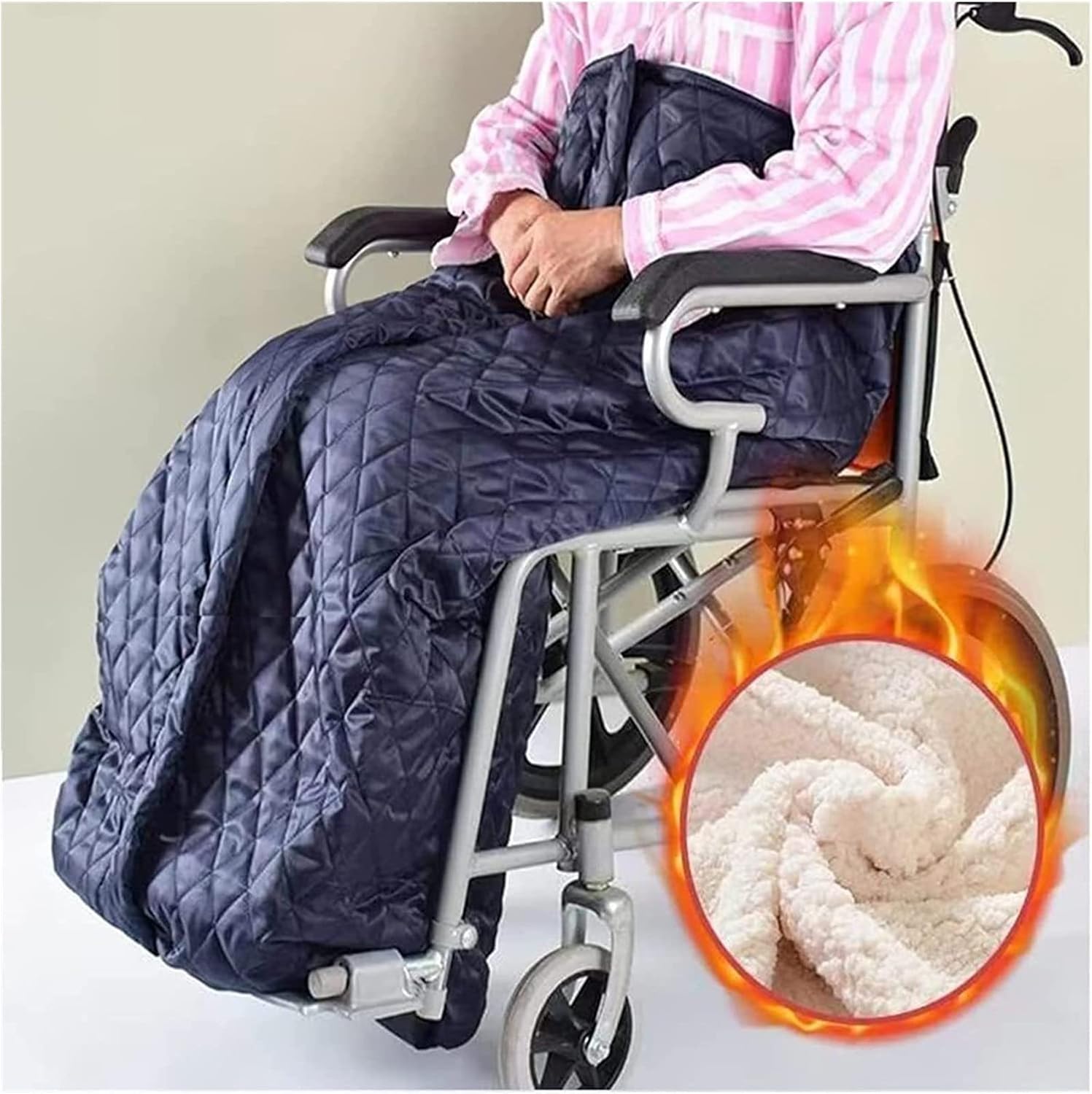 車椅子カバー、ジッパーと絨毛付き厚手の車椅子用ブランケット、ユニバーサル車椅子アクセサリー