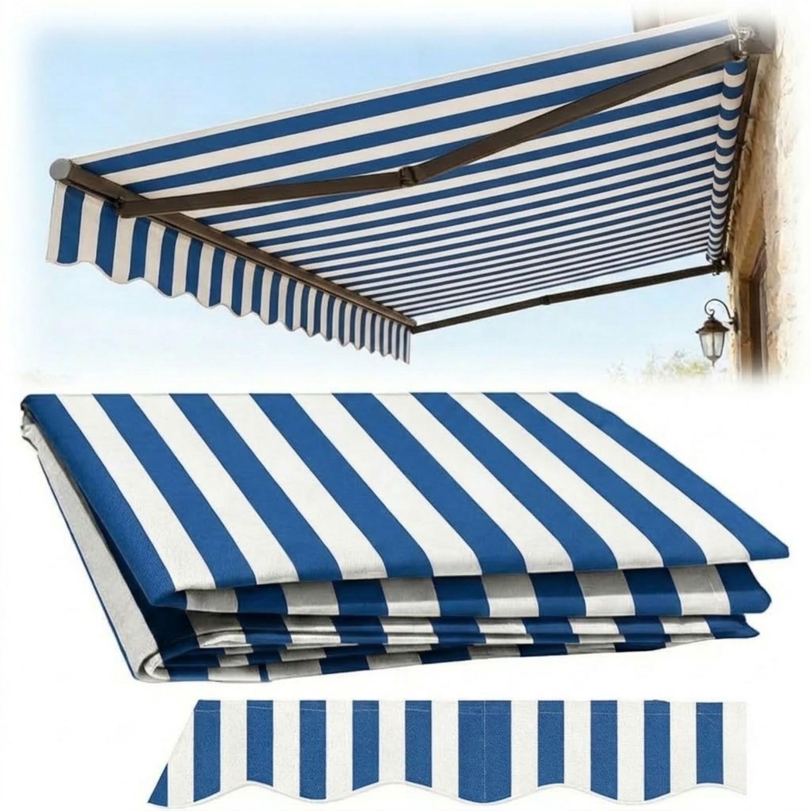 Toile pour auvent extérieur en polyester imperméable pour balcon et jardin