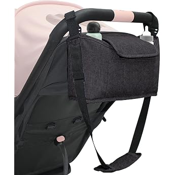 SUQ Buggy Organiser with Drink Holder Can Be Carried or Hung Pram Organiser and Buggy Organiser Universal Pushchair Organiser with Insulated Drink Holder