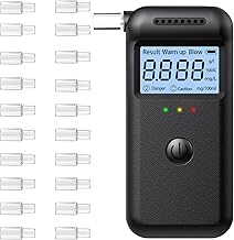 Alcohol Tester, Police Accurate Alcohol Meter with 20 Mouthpieces, Digital Alcohol Tester with Blue LCD Display, Rofessional Breathalyser for Private and Professional Use at Home