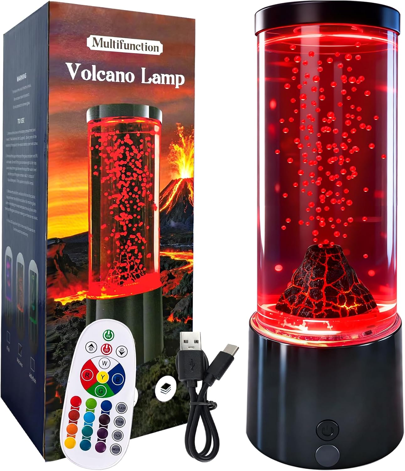 Volcano Lamp, 16 Color Changing Liquid Motion Light Novelty Lighting Decor