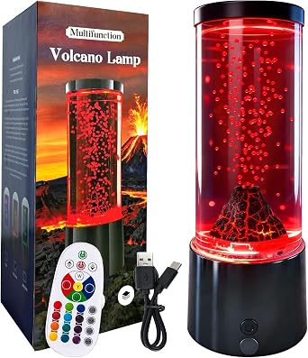 Volcano Lamp, 16 Color Changing Liquid Motion Light Novelty Lighting Decor