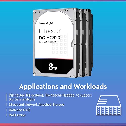 Miniatura 6 de Western Digital 8TB Ultrastar DC HC320 SATA HDD - Clase 7200 RPM, SATA 6 Gbs, Caché de 256MB, 3.5" - HUS728T8TALE6L4