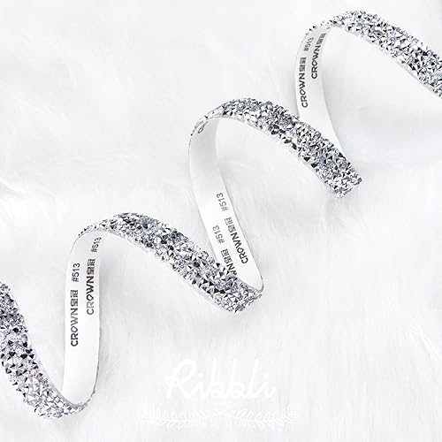 Miniatura 3 de Ribbli Cinta de diamantes de imitación autoadhesiva de resina, para manualidades, calcomanías de diamantes para manualidades, cinta plateada para