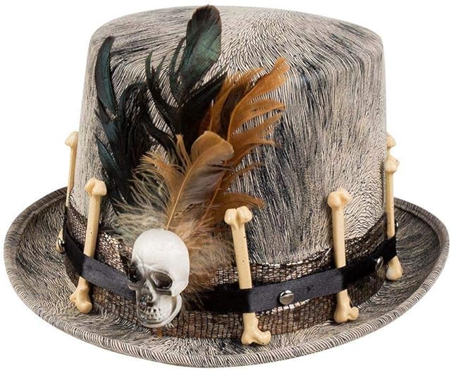 Boland Voodoo Nawu Hat with Bone And Feather Decorations, Grey, one size, 72180
