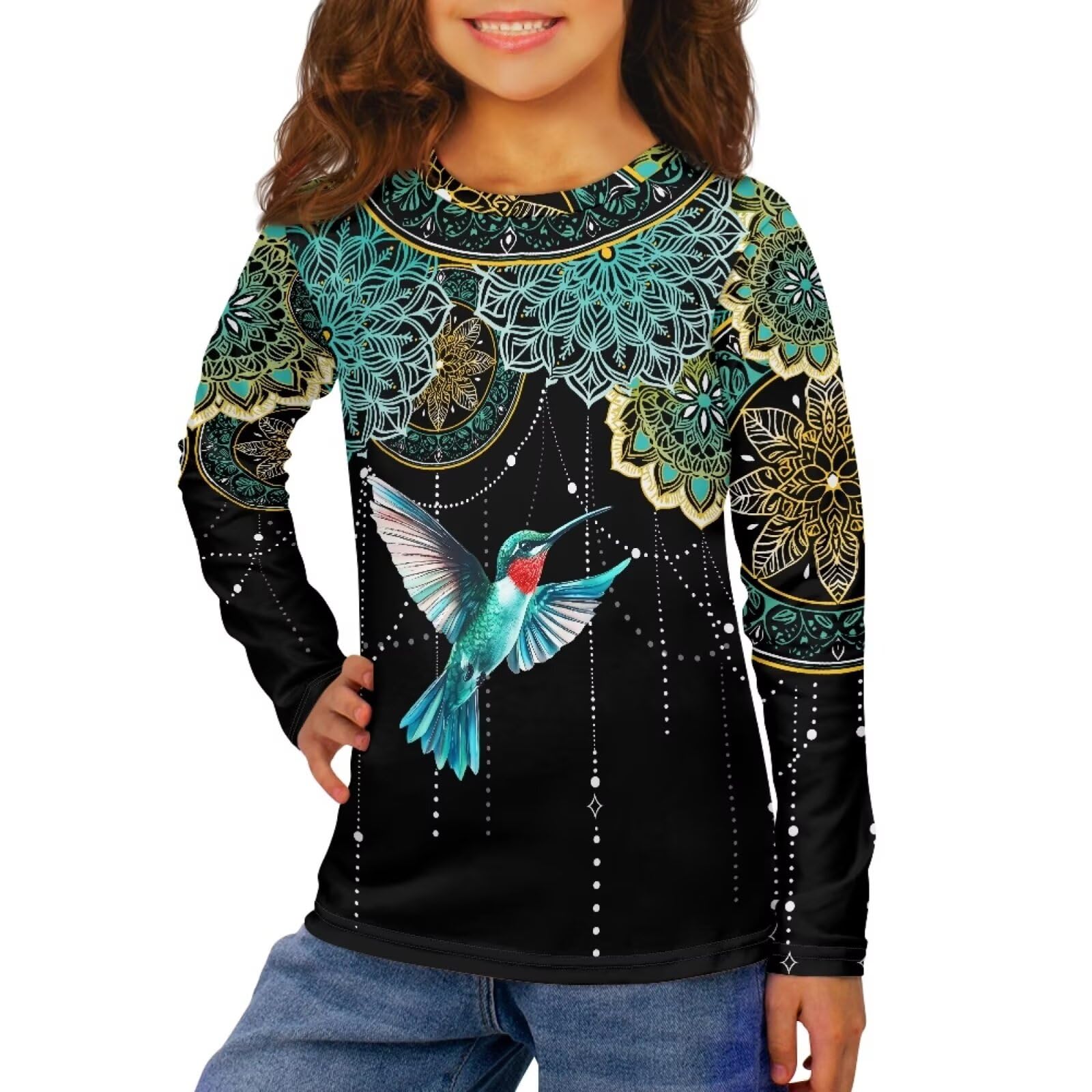 Long Sleeve Shirts for Girls Winter Tops 3-16t Cartoon T Shirts for Fall Clothes