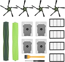 Vacuum Cleaner Accessories Kit, Replacement Parts Compatible with iRobot Roomba s9 (9150) s9+ s9 plus (9550) s Series Robot Vacuum Cleaner - 1 Main Roller Brush, 4 Filters, 4 Dust Bags, 4 Side Brushes