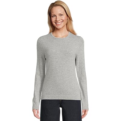 L.L.Bean Classic Cashmere Sweater Crewneck light gray heather