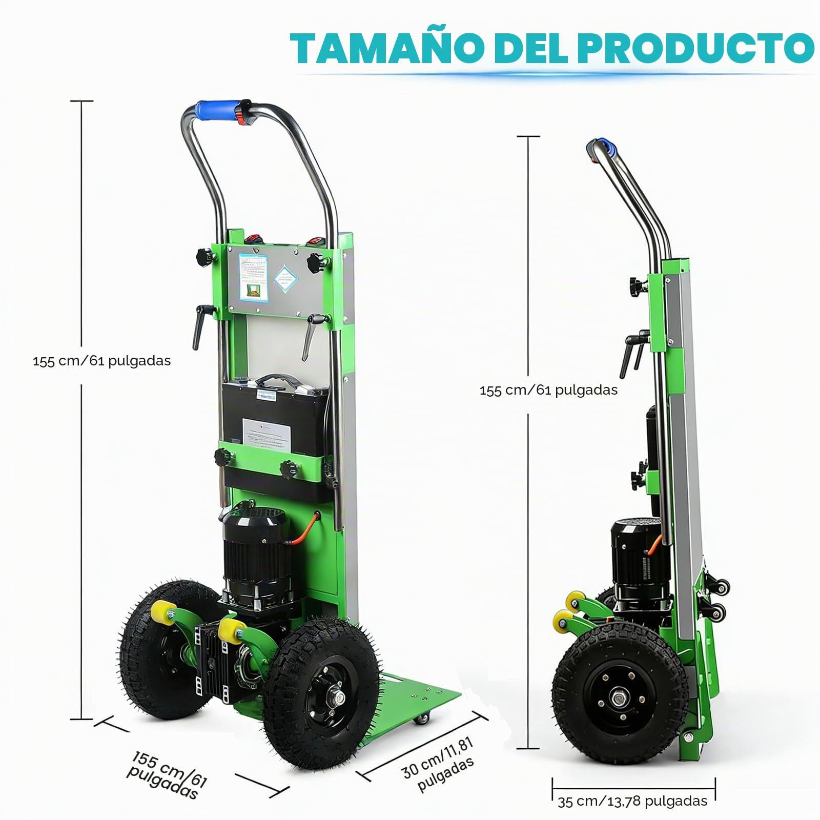 Carretilla Electrica Sube Escaleras, Carretilla Eléctrica para Subir Escaleras con Carga De 400 Kg De 1200 W Eléctrica Portátil Mover Muebles Equipos Pesados Materiales